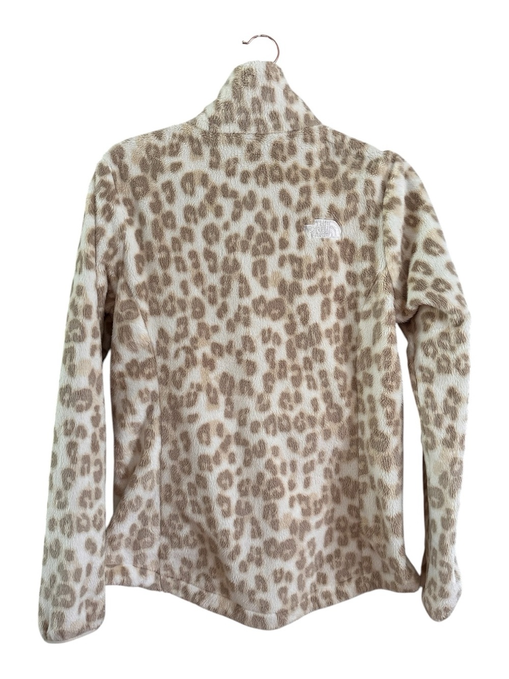 The North Face Women’s Beige Leopard-Print Teddy Fleece Jacket - Picture 3 of 5